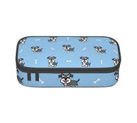 CMJSGG Lindo Perro de patrón Animal Schnauzer, Estuche para lápices, Estuche para lápices Estuche para lápices de Gran Capacidad Estuche para cosméticos