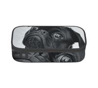 CMJSGG Lindo Perro Pug Negro, Estuche para lápices, Estuche para lápices Estuche para lápices de Gran Capacidad Estuche para cosméticos
