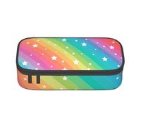 CMJSGG Líneas Coloridas y Estrella Divertida, Estuche para lápices, Estuche para lápices Estuche para lápices de Gran Capacidad Estuche para cosméticos