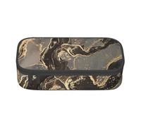 CMJSGG Lujoso mármol de Oro Negro, Estuche para lápices, Estuche para lápices Estuche para lápices de Gran Capacidad Estuche para cosméticos