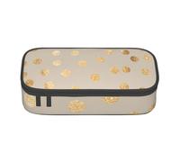 CMJSGG Lunares con Purpurina Beige y Dorada., Estuche para lápices, Estuche para lápices Estuche para lápices de Gran Capacidad Estuche para cosméticos