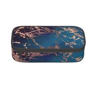 CMJSGG Marble Luxe Decor Morado Oscuro y Verde Azulado con Dorado, Estuche para lápices, Estuche para lápices Estuche para lápices de Gran Capacidad Estuche para cosméticos