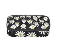 CMJSGG Margaritas Flores Florales Flor Blanco Y Negro Simple, Estuche para lápices, Estuche para lápices Estuche para lápices de Gran Capacidad Estuche para cosméticos