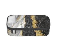 CMJSGG Mármol de lámina de Oro Blanco Negro, Estuche para lápices, Estuche para lápices Estuche para lápices de Gran Capacidad Estuche para cosméticos