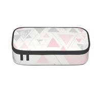 CMJSGG Mármol Triángulo Geométrico Plata Gris Rosa, Estuche para lápices, Estuche para lápices Estuche para lápices de Gran Capacidad Estuche para cosméticos