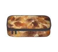 CMJSGG Marrón Beige Hojas De Oro Lino Otoño, Estuche para lápices, Estuche para lápices Estuche para lápices de Gran Capacidad Estuche para cosméticos