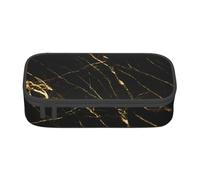 CMJSGG Naturaleza de mármol Negro Dorado, Estuche para lápices, Estuche para lápices Estuche para lápices de Gran Capacidad Estuche para cosméticos