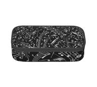 CMJSGG Notas Musicales Negras, Estuche para lápices, Estuche para lápices Estuche para lápices de Gran Capacidad Estuche para cosméticos