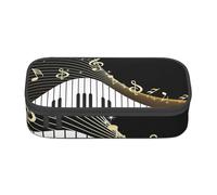 CMJSGG Notas Musicales Negras, Estuche para lápices, Estuche para lápices Estuche para lápices de Gran Capacidad Estuche para cosméticos