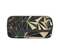 CMJSGG Nuevo patrón geométrico Art Déco Verde Esmeralda y Dorado, Estuche para lápices, Estuche para lápices Estuche para lápices de Gran Capacidad Estuche para cosméticos
