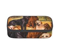 CMJSGG Otoño Labrador Lab Golden Retriever Perro Agradeciendo, Estuche para lápices, Estuche para lápices Estuche para lápices de Gran Capacidad Estuche para cosméticos