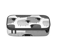 CMJSGG Ovejas Divertidas sobre Fondo Gris, Estuche para lápices, Estuche para lápices Estuche para lápices de Gran Capacidad Estuche para cosméticos