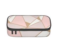 CMJSGG Papel Pintado geométrico Oro Rosa, Estuche para lápices, Estuche para lápices Estuche para lápices de Gran Capacidad Estuche para cosméticos