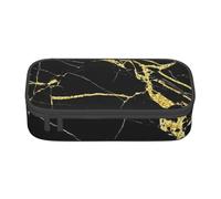 CMJSGG Papel Pintado Negro Dorado Impreso, Estuche para lápices, Estuche para lápices Estuche para lápices de Gran Capacidad Estuche para cosméticos