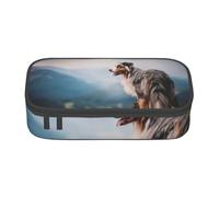 CMJSGG Pastor Australiano Montañas Aussie Pets Perros, Estuche para lápices, Estuche para lápices Estuche para lápices de Gran Capacidad Estuche para cosméticos