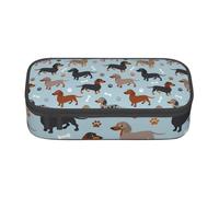 CMJSGG Patas y Huesos de Perro Salchicha Azul, Estuche para lápices, Estuche para lápices Estuche para lápices de Gran Capacidad Estuche para cosméticos