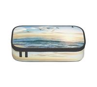 CMJSGG Patrón de diseño de Playa, Estuche para lápices, Estuche para lápices Estuche para lápices de Gran Capacidad Estuche para cosméticos