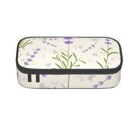 CMJSGG Patrón de Lavanda, Estuche para lápices, Estuche para lápices Estuche para lápices de Gran Capacidad Estuche para cosméticos
