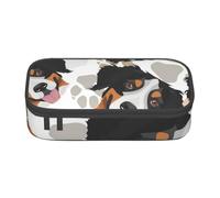 CMJSGG Patrón De Patas De Perro Perro De Montaña De Berna, Estuche para lápices, Estuche para lápices Estuche para lápices de Gran Capacidad Estuche para cosméticos