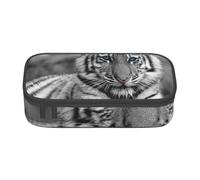 CMJSGG Patrón de Tigre Blanco, Estuche para lápices, Estuche para lápices Estuche para lápices de Gran Capacidad Estuche para cosméticos