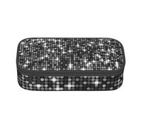 CMJSGG Patrón Elegante Brillante de Lentejuelas Plateadas Negras, Estuche para lápices, Estuche para lápices Estuche para lápices de Gran Capacidad Estuche para cosméticos