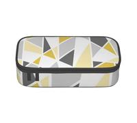 CMJSGG Patrón Geométrico En Amarillo Y Gris, Estuche para lápices, Estuche para lápices Estuche para lápices de Gran Capacidad Estuche para cosméticos