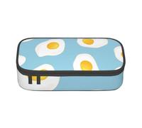 CMJSGG Patrones sin Fisuras de Huevos fritos, Estuche para lápices, Estuche para lápices Estuche para lápices de Gran Capacidad Estuche para cosméticos