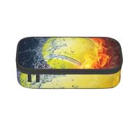 CMJSGG Pelota de Tenis en Fuego y Agua, Estuche para lápices, Estuche para lápices Estuche para lápices de Gran Capacidad Estuche para cosméticos