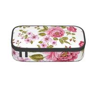 CMJSGG Peonías Rosa Paja, Estuche para lápices, Estuche para lápices Estuche para lápices de Gran Capacidad Estuche para cosméticos