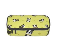 CMJSGG Perro Boston Terrier de Dibujos Animados, Estuche para lápices, Estuche para lápices Estuche para lápices de Gran Capacidad Estuche para cosméticos