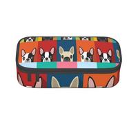 CMJSGG Perro Boston Terrier, Estuche para lápices, Estuche para lápices Estuche para lápices de Gran Capacidad Estuche para cosméticos