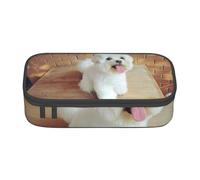 CMJSGG Perro Maltés, Estuche para lápices, Estuche para lápices Estuche para lápices de Gran Capacidad Estuche para cosméticos