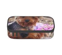 CMJSGG Perro Yorkshire Terrier, Estuche para lápices, Estuche para lápices Estuche para lápices de Gran Capacidad Estuche para cosméticos
