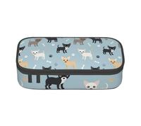 CMJSGG Perros Chihuahua Azul, Estuche para lápices, Estuche para lápices Estuche para lápices de Gran Capacidad Estuche para cosméticos