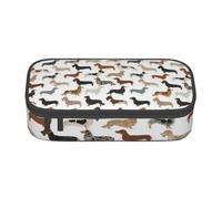 CMJSGG Perros Salchicha de Pelo Largo y Pelo Liso, Mascotas, Estuche para lápices, Estuche para lápices Estuche para lápices de Gran Capacidad Estuche para cosméticos
