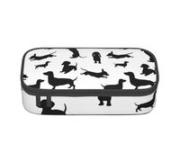 CMJSGG Perros Salchicha monocromos, Estuche para lápices, Estuche para lápices Estuche para lápices de Gran Capacidad Estuche para cosméticos