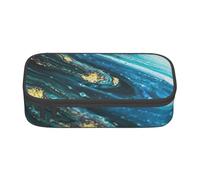 CMJSGG Piedra Azul Oro Mármol, Estuche para lápices, Estuche para lápices Estuche para lápices de Gran Capacidad Estuche para cosméticos