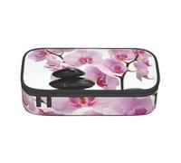 CMJSGG Piedras y orquídea Rosa, Estuche para lápices, Estuche para lápices Estuche para lápices de Gran Capacidad Estuche para cosméticos