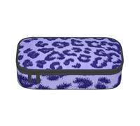 CMJSGG Piel de Piel con Estampado de Leopardo Morado, Estuche para lápices, Estuche para lápices Estuche para lápices de Gran Capacidad Estuche para cosméticos