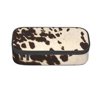CMJSGG Piel De Vaca Marrón Estampada, Estuche para lápices, Estuche para lápices Estuche para lápices de Gran Capacidad Estuche para cosméticos