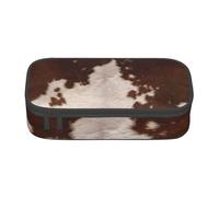 CMJSGG Piel de Vaca marrón roja, Estuche para lápices, Estuche para lápices Estuche para lápices de Gran Capacidad Estuche para cosméticos