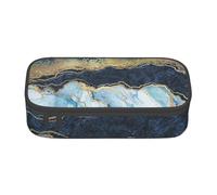 CMJSGG Pintura Abstracta Brillo Dorado Mármol Azul, Estuche para lápices, Estuche para lápices Estuche para lápices de Gran Capacidad Estuche para cosméticos