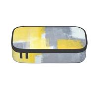 CMJSGG Pintura De Arte Abstracto Gris Y Amarillo, Estuche para lápices, Estuche para lápices Estuche para lápices de Gran Capacidad Estuche para cosméticos