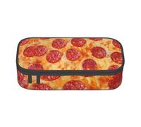 CMJSGG Pizza de peperoni Modelo 3D, Estuche para lápices, Estuche para lápices Estuche para lápices de Gran Capacidad Estuche para cosméticos