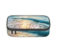 CMJSGG Playa Atardecer Océano Olas Impreso, Estuche para lápices, Estuche para lápices Estuche para lápices de Gran Capacidad Estuche para cosméticos