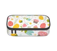 CMJSGG Primavera De Pascua con Flores Y Huevos, Estuche para lápices, Estuche para lápices Estuche para lápices de Gran Capacidad Estuche para cosméticos