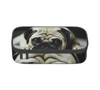 CMJSGG Pug Perros Tristes Perros Tristes Pug Mascotas Pug, Estuche para lápices, Estuche para lápices Estuche para lápices de Gran Capacidad Estuche para cosméticos