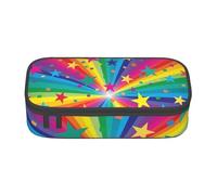 CMJSGG Rayos de Confeti de Arco Iris y Estrellas, Estuche para lápices, Estuche para lápices Estuche para lápices de Gran Capacidad Estuche para cosméticos