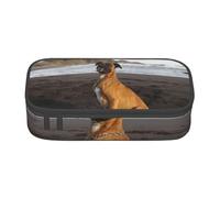 CMJSGG Retrato de Perro Boxer marrón de Playa, Estuche para lápices, Estuche para lápices Estuche para lápices de Gran Capacidad Estuche para cosméticos