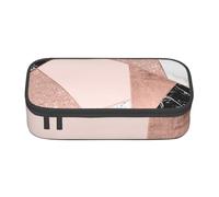 CMJSGG Rosa Oro Brillo Negro Blanco Mármol Geométrico, Estuche para lápices, Estuche para lápices Estuche para lápices de Gran Capacidad Estuche para cosméticos
